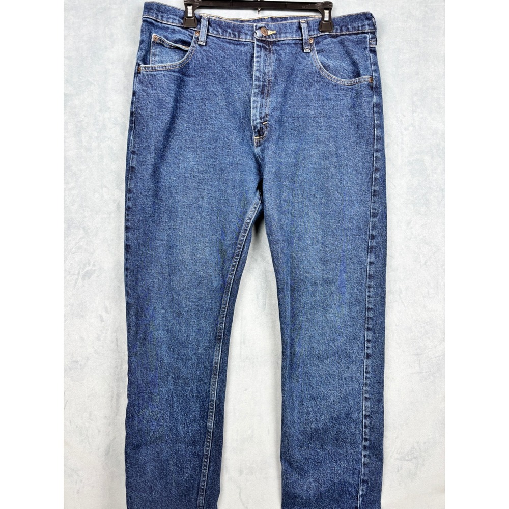 Wrangler Five Star Premium Denim Mens 36x34 Straight Leg Blue Jeans 1096FXVMF